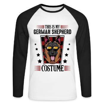 This Is My German Shepherd Costume Gift - Unisex Long Sleeve Baseball T-Shirt - white/black - Front - Nik (191cm)