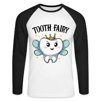 Tooth fairy - Unisex Long Sleeve Baseball T-Shirt - white/black - Front - Nik (191cm)