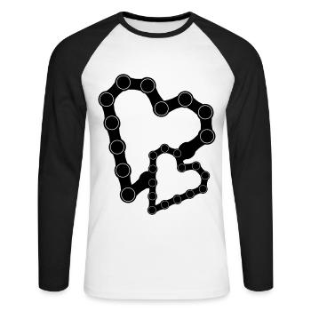Would have had bicycle chain 05 - Unisex Long Sleeve Baseball T-Shirt - white/black - Front - Nik (191cm)