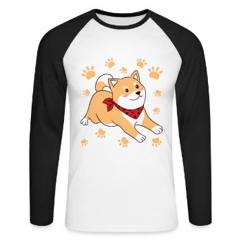 Paws Animal Dog Design For Paw Owners Claws Bark - Unisex Baseballshirt langarm - Weiß/Schwarz - Vorne - Nik (191cm)