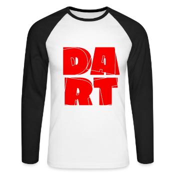 Jeu de fléchettes Dart Dart King 180 Bullseye - T-shirt baseball manches longues Homme - blanc/noir - Devant - Nik (191cm)