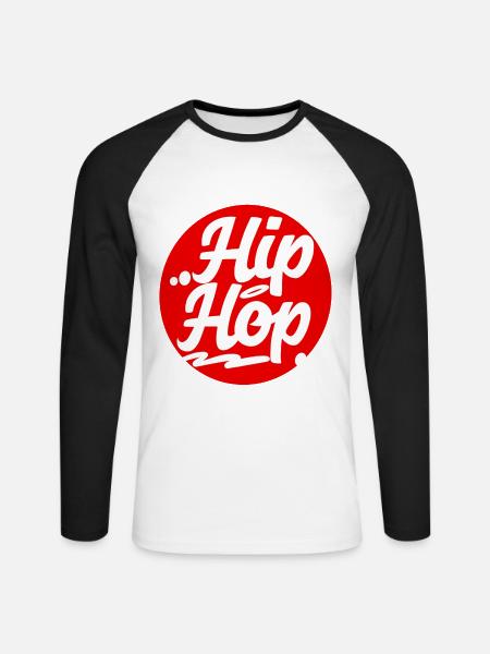 Hip Hop - Unisex Long Sleeve Baseball T-Shirt - white/black