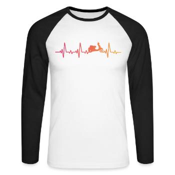 Moped Sunset Heartbeat Mofa Scooter - Unisex Baseballshirt langarm - Weiß/Schwarz - Vorne - Nik (191cm)