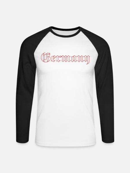 Germany - Unisex Baseballshirt langarm - Weiß/Schwarz