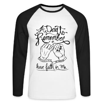 Une journée inoubliable Ayez foi en moi, meilleurs amis - T-shirt baseball manches longues Homme - blanc/noir - Devant - Nik (191cm)