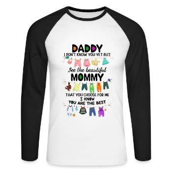 Daddy You Are The Best Baby Bodysuit New Baby - Unisex Long Sleeve Baseball T-Shirt - white/black - Front - Nik (191cm)