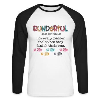 Définition de running circulaire - T-shirt baseball manches longues Homme - blanc/noir - Devant - Nik (191cm)