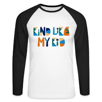 Enfant Like My Kid Enfant Like My Dad - T-shirt baseball manches longues Homme - blanc/noir - Devant - Nik (191cm)
