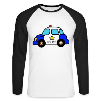 Police Car Baby Toddler Kid - T-shirt baseball manches longues Homme - blanc/noir - Devant - Nik (191cm)