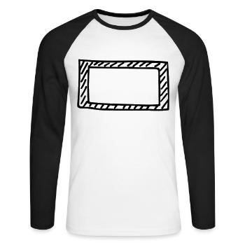 Rahmen - Unisex Baseballshirt langarm - Weiß/Schwarz - Vorne - Nik (191cm)