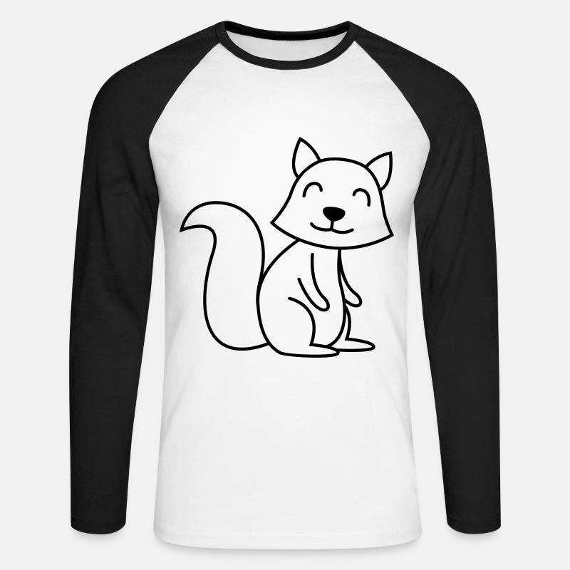 Stinker Comic Tier - Unisex Baseballshirt langarm - Weiß/Schwarz