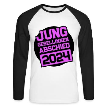 Junggesellinnenabschied Jga 2024 - Unisex Baseballshirt langarm - Weiß/Schwarz - Vorne - Nik (191cm)