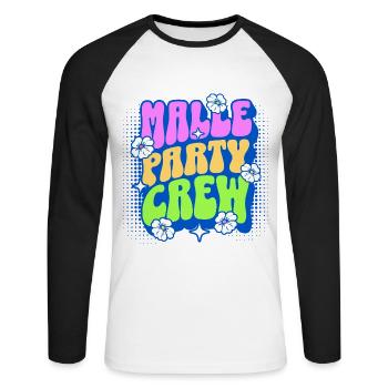 Malle Party Crew - T-shirt baseball manches longues Homme - blanc/noir - Devant - Nik (191cm)