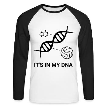 Volleyball - It's in my DNA (double helix) - Unisex Long Sleeve Baseball T-Shirt - white/black - Front - Nik (191cm)