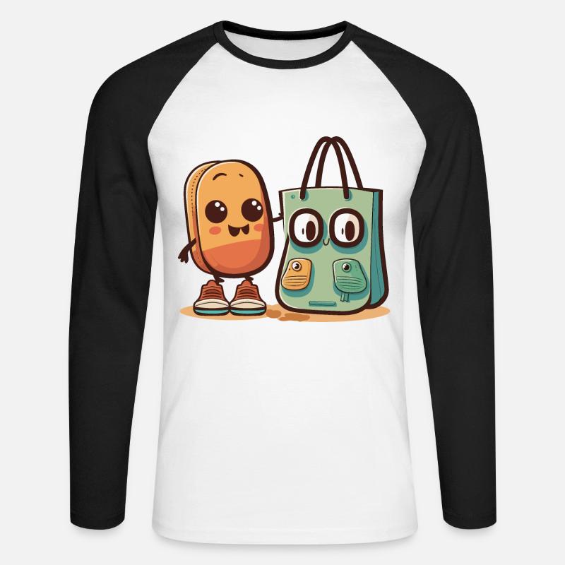 Die Strandfreunde - Unisex Baseballshirt langarm - Weiß/Schwarz