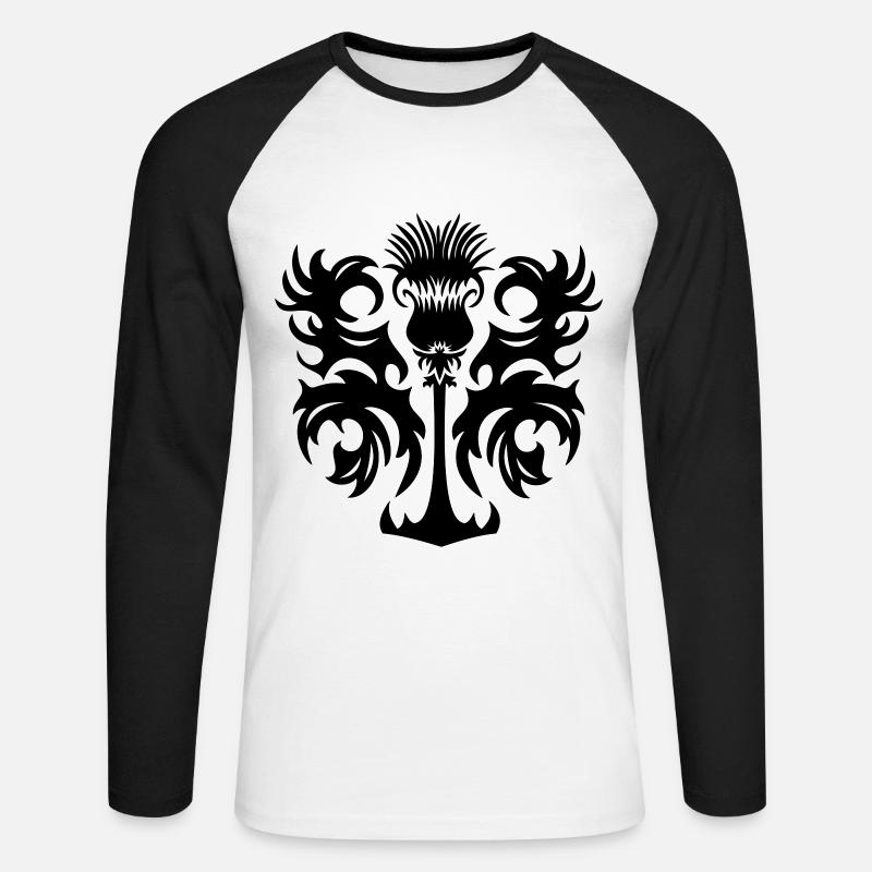 Distel - Unisex Baseballshirt langarm - Weiß/Schwarz