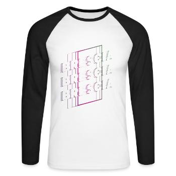Brescia Italie City Font Skyline Accueil - T-shirt baseball manches longues Homme - blanc/noir - Devant - Nik (191cm)