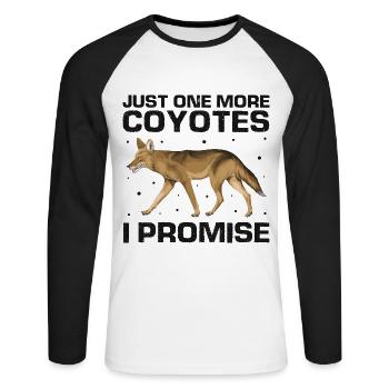 Conception de coyote pour les réacteurs de coyote - T-shirt baseball manches longues Homme - blanc/noir - Devant - Nik (191cm)