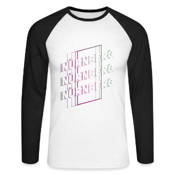 Nuremberg Allemagne City Font Skyline Accueil - T-shirt baseball manches longues Homme - blanc/noir - Devant - Nik (191cm)