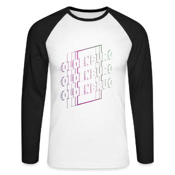 Oldenburg Deutschland Stadt Schrift Skyline Heimat - Unisex Baseballshirt langarm - Weiß/Schwarz - Vorne - Nik (191cm)