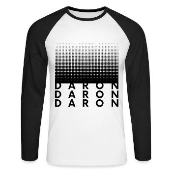 DARON - T-shirt baseball manches longues Homme - blanc/noir - Devant - Nik (191cm)