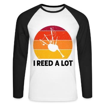 Bagpipes for pipers and Scots - Unisex Long Sleeve Baseball T-Shirt - white/black - Front - Nik (191cm)