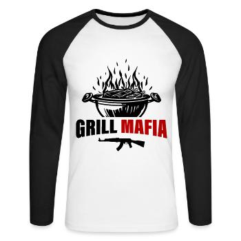 Grill Mafia - Unisex Long Sleeve Baseball T-Shirt - white/black - Front - Nik (191cm)