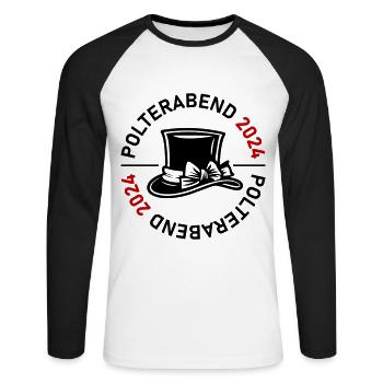 Polterabend 2024 - Unisex Baseballshirt langarm - Weiß/Schwarz - Vorne - Nik (191cm)
