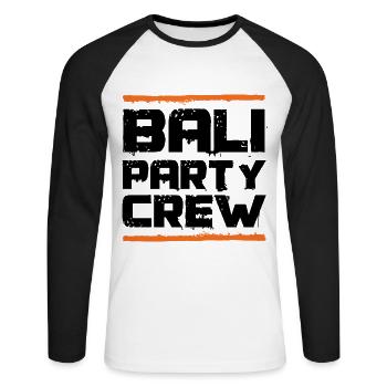 Bali Party Crew - Unisex Long Sleeve Baseball T-Shirt - white/black - Front - Nik (191cm)