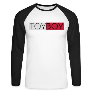 ToyBoy2 - T-shirt baseball manches longues Homme - blanc/noir - Devant - Nik (191cm)