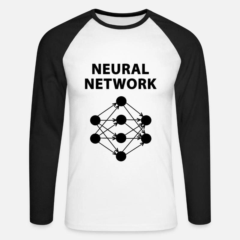 Neural Network Machine Learning - Unisex Baseballshirt langarm - Weiß/Schwarz