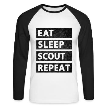 Scout Gift - Unisex Long Sleeve Baseball T-Shirt - white/black - Front - Nik (191cm)