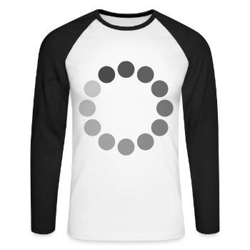 Loading Icon Circle - Unisex Baseballshirt langarm - Weiß/Schwarz - Vorne - Nik (191cm)