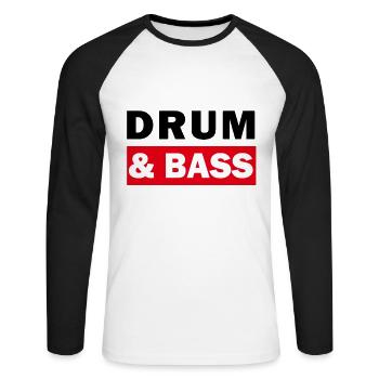 DbB Drum And Bass - Unisex Baseballshirt langarm - Weiß/Schwarz - Vorne - Nik (191cm)