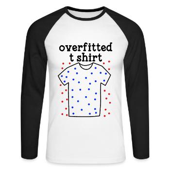 Machine Learning Overfitted T-Shirt - Unisex Baseballshirt langarm - Weiß/Schwarz - Vorne - Nik (191cm)