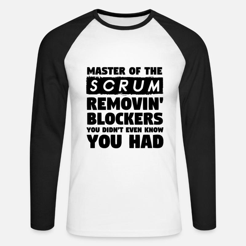 Scrum Master Agile Software Entwicklung - Unisex Baseballshirt langarm - Weiß/Schwarz
