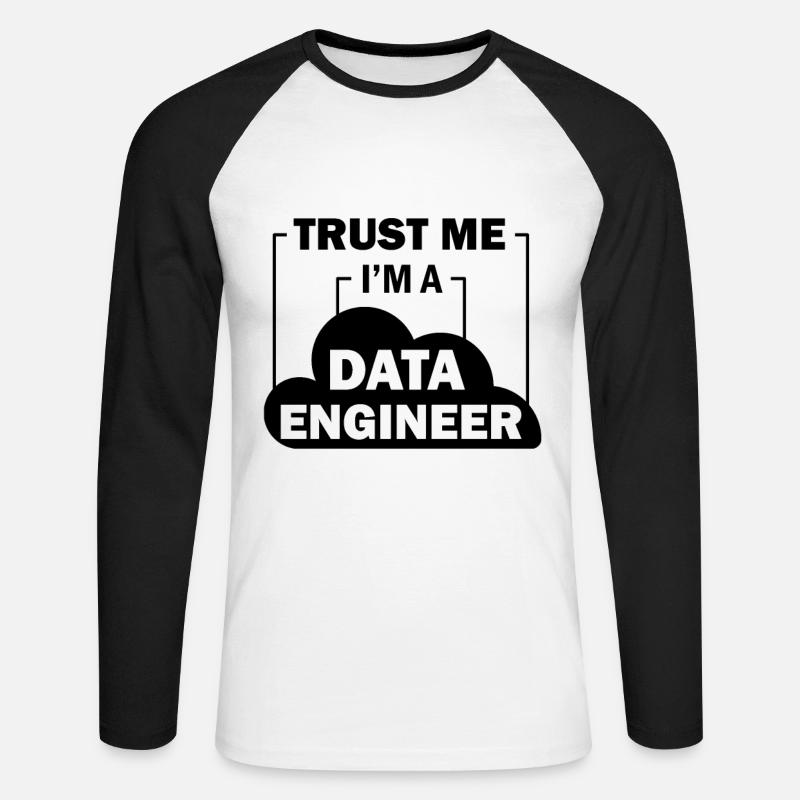 Data Engineer Data Science - Unisex Long Sleeve Baseball T-Shirt - white/black