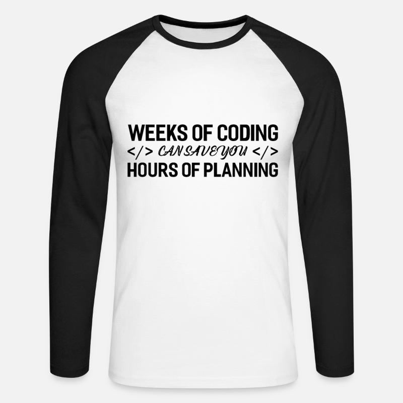 Programmer Weeks Of Coding - Unisex Long Sleeve Baseball T-Shirt - white/black