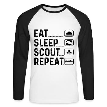 Scout Gift Scout - Unisex Long Sleeve Baseball T-Shirt - white/black - Front - Nik (191cm)