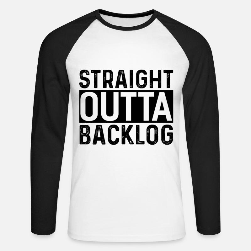 Scrum Team Backlog - Unisex Baseballshirt langarm - Weiß/Schwarz