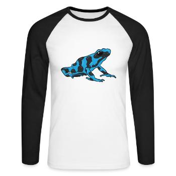 Blue Poison Dart Frog Dendrobatidae Poison Arrow - Unisex Long Sleeve Baseball T-Shirt - white/black - Front - Nik (191cm)