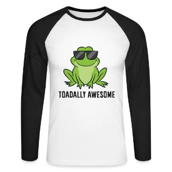Cute Frog Lover Gift Toadally Awesome Funny Toad - Unisex Long Sleeve Baseball T-Shirt - white/black - Front - Nik (191cm)