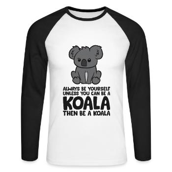 Sois toujours toi-même, à moins que tu ne sois capable d’un koala - T-shirt baseball manches longues Homme - blanc/noir - Devant - Nik (191cm)