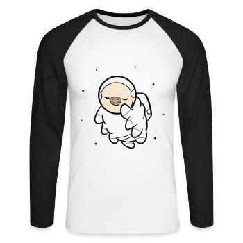Squash Dad comme papa normal, mais avec plus grand - T-shirt baseball manches longues Homme - blanc/noir - Devant - Nik (191cm)