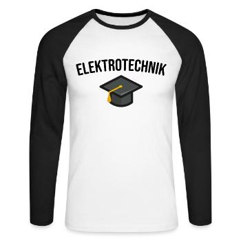 Elektrotechnik Studium Ausbildung - Unisex Baseballshirt langarm - Weiß/Schwarz - Vorne - Nik (191cm)