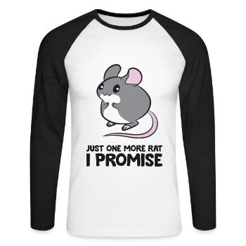 Propriétaire de rat juste un rat de plus je promets des rats drôles - T-shirt baseball manches longues Homme - blanc/noir - Devant - Nik (191cm)
