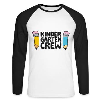 Kindergarten Crew - Unisex Long Sleeve Baseball T-Shirt - white/black - Front - Nik (191cm)