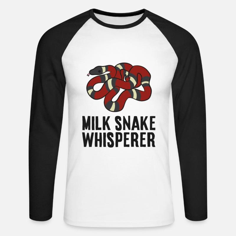 Milk Snake Whisperer - Unisex Baseballshirt langarm - Weiß/Schwarz