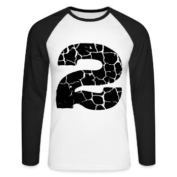 Maillot numéro 2 - T-shirt baseball manches longues Homme - blanc/noir - Devant - Nik (191cm)