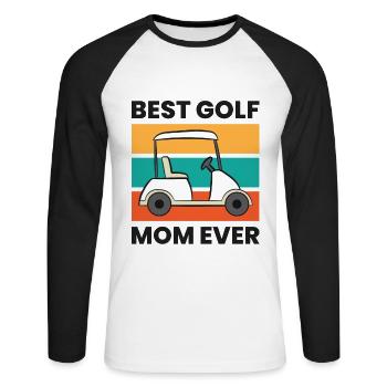 Beste Golf Mom Ever Mama Mutter Lustig Golfing - Unisex Baseballshirt langarm - Weiß/Schwarz - Vorne - Nik (191cm)